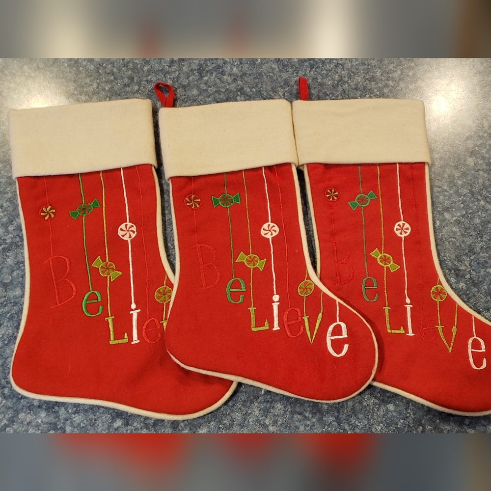 Believe Christmas Stockings